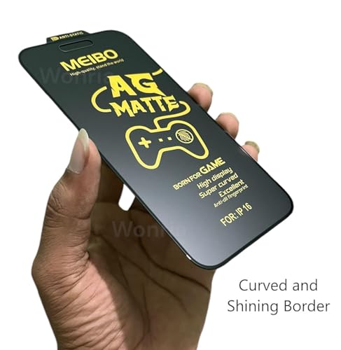 Image of WonRia [1+1 Matte Tempered Glass for iPhone 16 Pro Max 5G with 3D Camera Lens Protector Glass Edges to Edge Screen Guard Protector [Dynamic island Cut] - (Pack of 2)