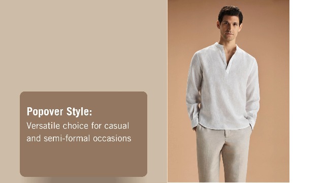 Amazon.com: Perry Ellis Men's Long Sleeve 100% Linen Popover Shirt