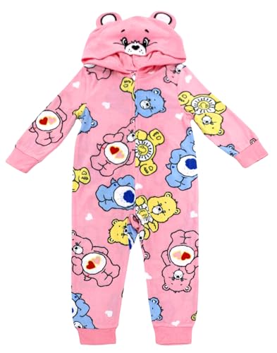 Care Bears Pajamas for Girls Hooded One Piece Blanket Sleeper Pjs for Kids Funshine Grumpy Love-A-Lot 10