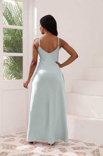 Image of vunahzma Womens Casual Fashion Sleeveless Plus Size Loose Long Sexy Maxi Dress with Pockets