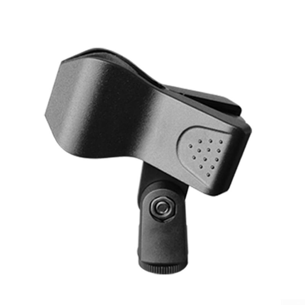 Microphone Clip with Adapter, Plastic Clamp For Handheld Mic Mount Holder Stand, 5/8in to 3/8in Adapter(D)