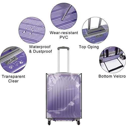 Cosmos 1 Pc Luggage Cover Clear PVC Suitcase Cover Protector Travel Luggage Transparent Protective Cover Waterproof and Dustproof Luggage Suitcase Protector for Women and Men (30 Inch)3