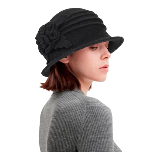 Chapeau cloche vintage années 1920 melon d'hiver pour femme