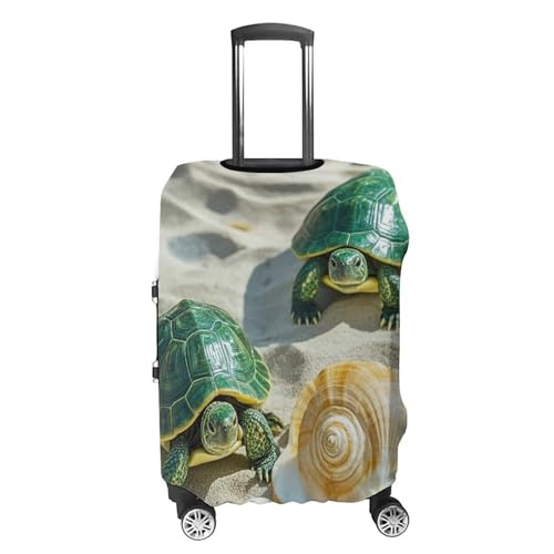 Two Turtles And Shells Printed Luggage Cover Protector, Fits 18-32 Inch Luggage4