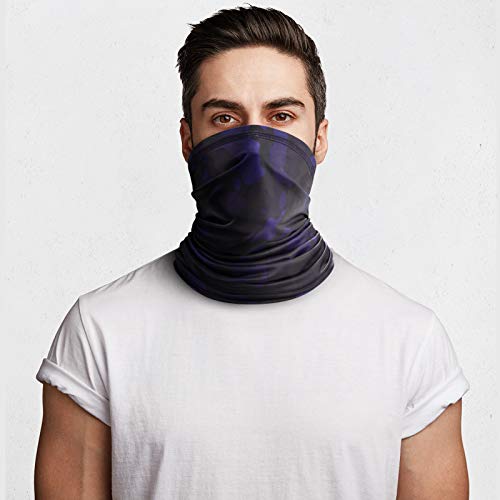 Doerix Neck Gaiter Face Mask Reusable, Cloth Face Masks Bandana Balaclava Cover Scarf Shield (1, Camo-Purple)