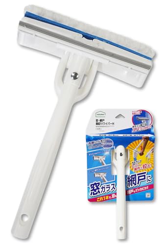 アズマ工業 窓・網戸 楽絞りワイパーH ハンディタイプ 洗剤いらずで窓も網戸もこれ1本 ガラスワイパー スクイジー 網戸ブラシ 拭き幅18cm 水切り幅17cm 全長29cm WD320