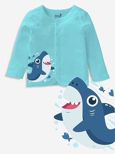 Image of minicult Set of Cotton Unisex Front Open T-Shirt with snap Buttons Pack 5 jhabla