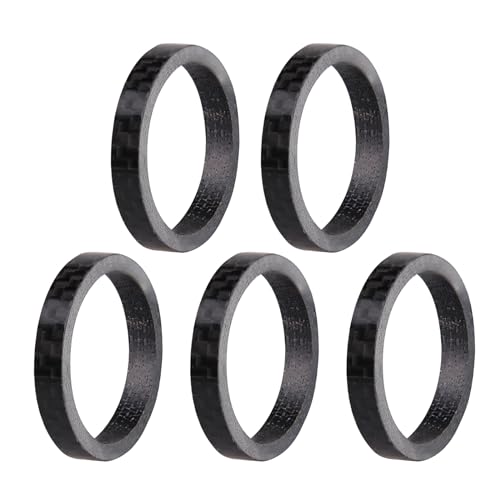 COOLHOOD 5 Pcs Bike Carbon Fiber Headset Spacer Lightweight Bicycles Headset Washer Mountain Bike Stem Headset Spacers