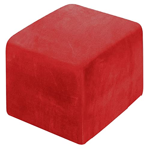 XGANGM Carrée Extensible Housse de Pouf Ottomane Carrée Housses de Repose-Pieds Velours Doux pour protéger Le Repose-Pieds, Housse de Pouf avec Fond élastique,Rouge,S Cover