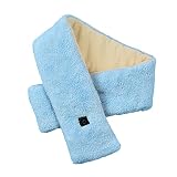 Écharpe chauffante électrique intelligente pour l'hiver - Chargement USB - Écharpe chauffante - Écharpe chauffante chaude - En peluche chaude - Belle apparence - Kt581 - Bleu - Taille unique