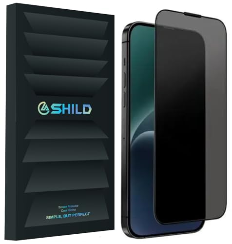 Image of SHILD Privacy Tempered Glass Compatible for iPhone 15 Pro Max (Black) Edge to Edge Coverage with Easy Installation kit, Anti-Spy Tempered Glass Privacy Screen Protector