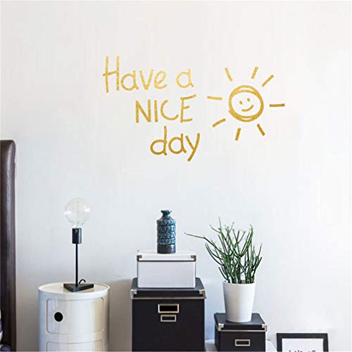 Creative English Alphabet Wall Stickers, Have a Nice Day & Sun Pattern, Removable Wall Decals Art Decor Stickers