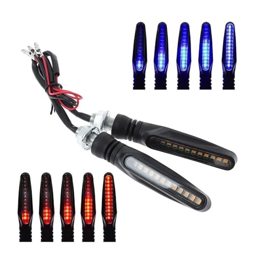 Luces indicadoras de giro universales para motocicleta de 12V intermitentes azul 4