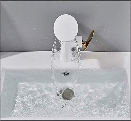 Robinet d'évier à levier unique blanc mitigeur eau chaude froide de salle de bain
