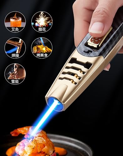 Encendedor de antorcha con llama ajustable y cortaviento miniatura 5