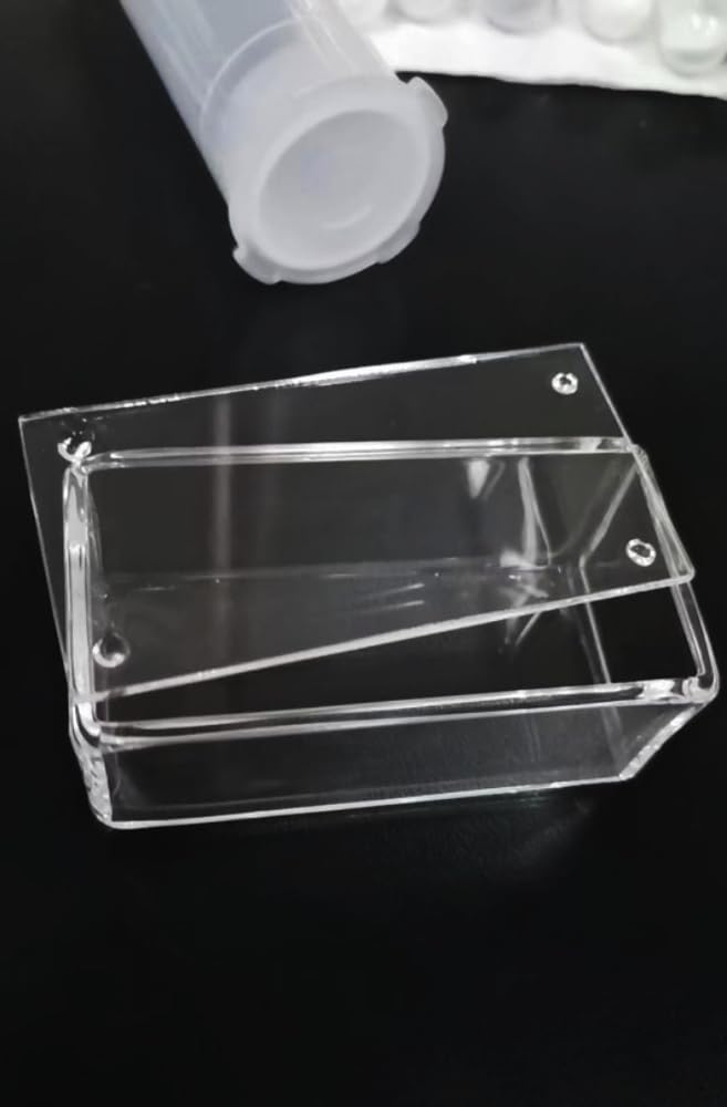 Tanque cuadrado de cuarzo de 1 pieza: crisol de vidrio de cuarzo rectangular con opción de tapa for uso en laboratorio, alta transparencia, duradero y resistente al calor(With Lid 100x100x30mm)