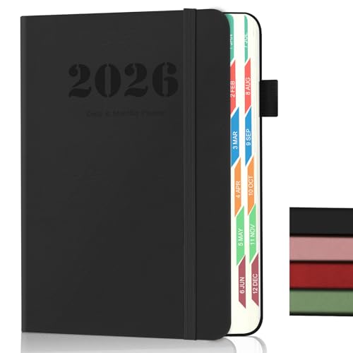 2026 Planner Daily and Monthly A5 Planner 400 Pages Flexible Seal Thick Cover Color Index Pages Suitable for Office School and Home