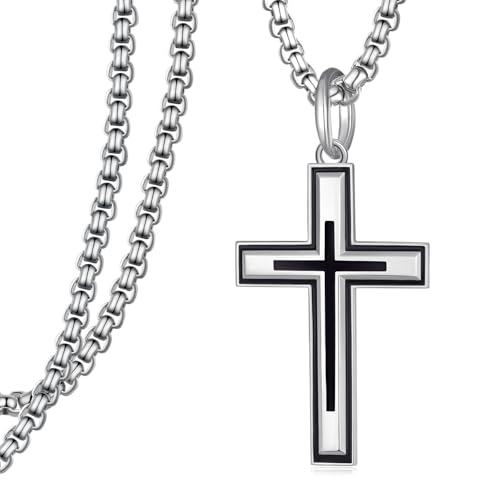 Cross Necklace 925 Sterling Silver Cross Necklace for Men Women Crucifix Necklace Cross Jewelry Gifts