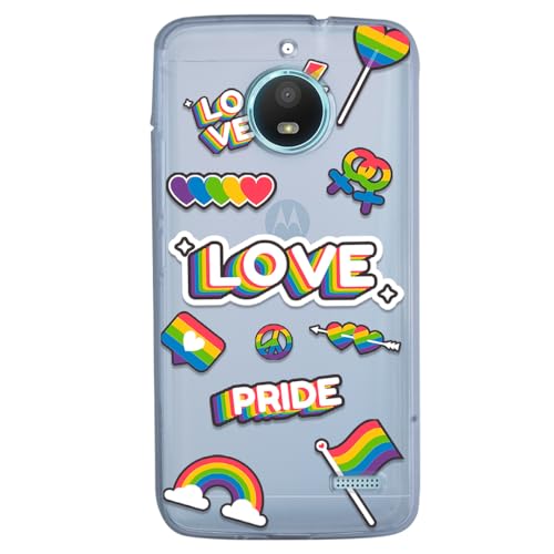INSTACASE Funda Compatible con Moto E4 Carcasa Uso Rudo LGBT Love, Protector Compatible con Moto E4 para Mujer, Case LGBT Antigolpes TPU