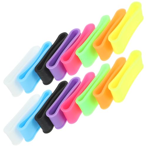 16pcs Silicone Racket Grip Bands Non Slip Rings | Sweat-friendly Hold, Helps Prolong Handle Life, Suitable for Squash, Racquetball, Motorbike Handlebars, Sporting Random Color