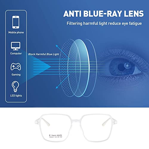 Image of Fashion TR90 Frame Blue Light Blocking Glasses Computer Glasses for Women Men