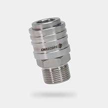QUALITY - SIMPLIFIED 304 Stainless Steel Push-Lock Female Coupler | 3/8 Inch | M22 x 14mm Thread | Quick Release | Pressure Washer Hose Adapter | Pro Detailer