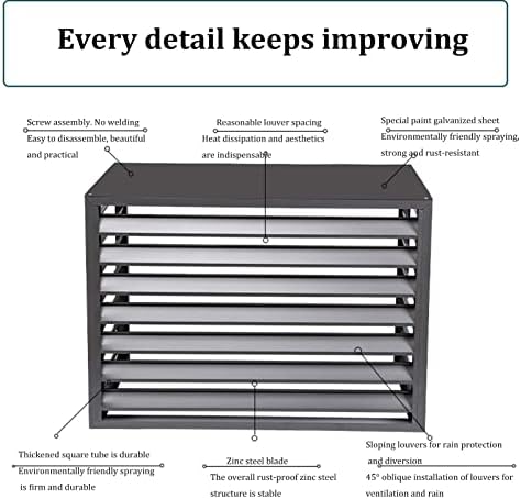 Outdoor Air Conditioner Cover - Weatherproof Aluminum Protection for AC Units - Privacy Screen & Garden Blinds - Versatile Planter Cover for Home & Patio.