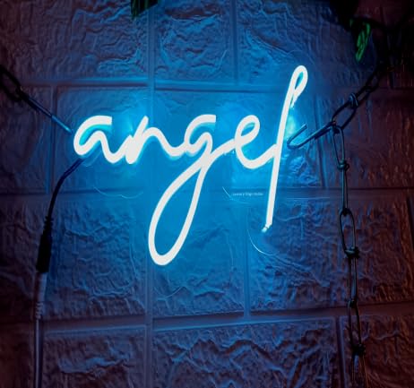 LUXURY SIGN INDIA Angel Neon Light Angel BLUE (12X6) Neon Sign for Wall Decor-Ideal for Home, Bedroom, Baby Room and Club Bar Party Decor-image-2