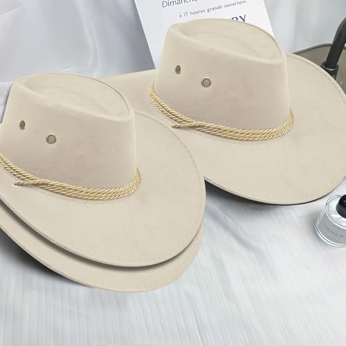 Image of 12Pcs Cowboy Hats and Bandanas,Western Cowboy Hats Bulk,Wide Brim Cowgirl Hats Costume Party for Men Women