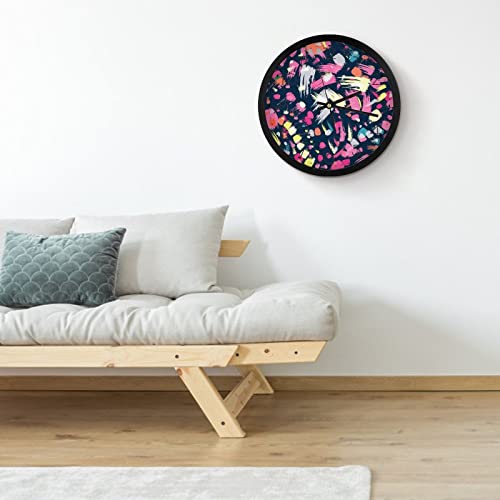 Pendule murale silencieuse rose 25.4cm horloge moderne pour maison bureau école - 5