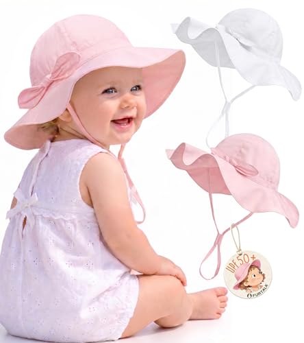 Image of FURTALK Baby Sun Hat Toddler Beach Hats with UPF 50+ Sun Protection Wide Brim Girls Bucket Hat