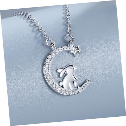 Collier de lapin en argent sterling pour les femmes LXGGUC chaîne S925
