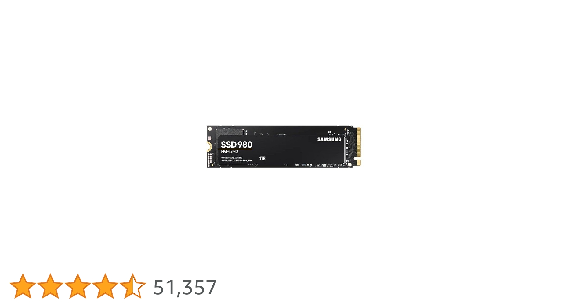 Samsung 980 SSD 1TB PCle 3.0x4, NVMe M.2 2280, Internal Solid State Drive, Storage for PC, Laptops, Gaming and More, HMB Technology, Intelligent Turbowrite, Speeds of up-to 3,500MB/s, MZ-V8V1T0B Samsung 980 SSD 1TB PCle 3.0x4, NVMe M.2 2280, Internal Solid State Drive, Storage for PC, Laptops, Gaming and More, HMB Technology, Intelligent Turbowrite, Speeds of up-to 3,500MB/s, MZ-V8V1T0B
