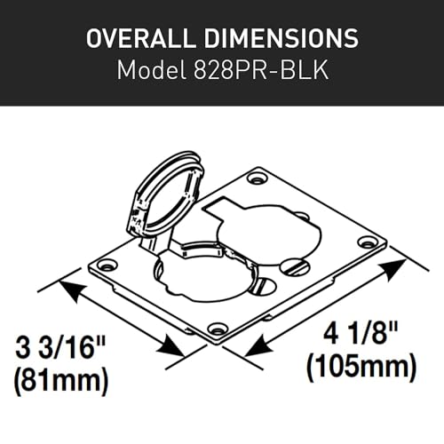 Plaque de couverture Wiremold 828PR-BLK boîtier OmniBox noir - 2