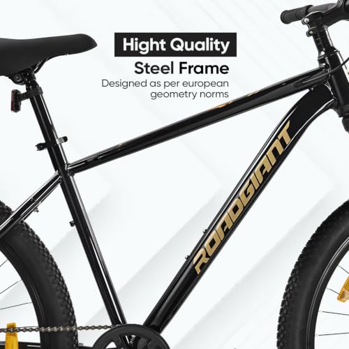 Image of ROADGIANT || BLACKGOLD-27.5T||21 Speed Shimano|| Premium Steel Frame||14+ Age ||Chrome Suspension|| Dual DISC ||Z Black