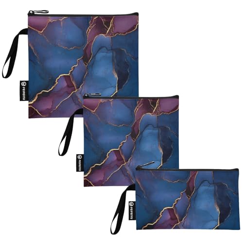 Bolsas Reutilizables para Bocadillos 3 Pzas Azul Marino y Borgoña miniatura 1