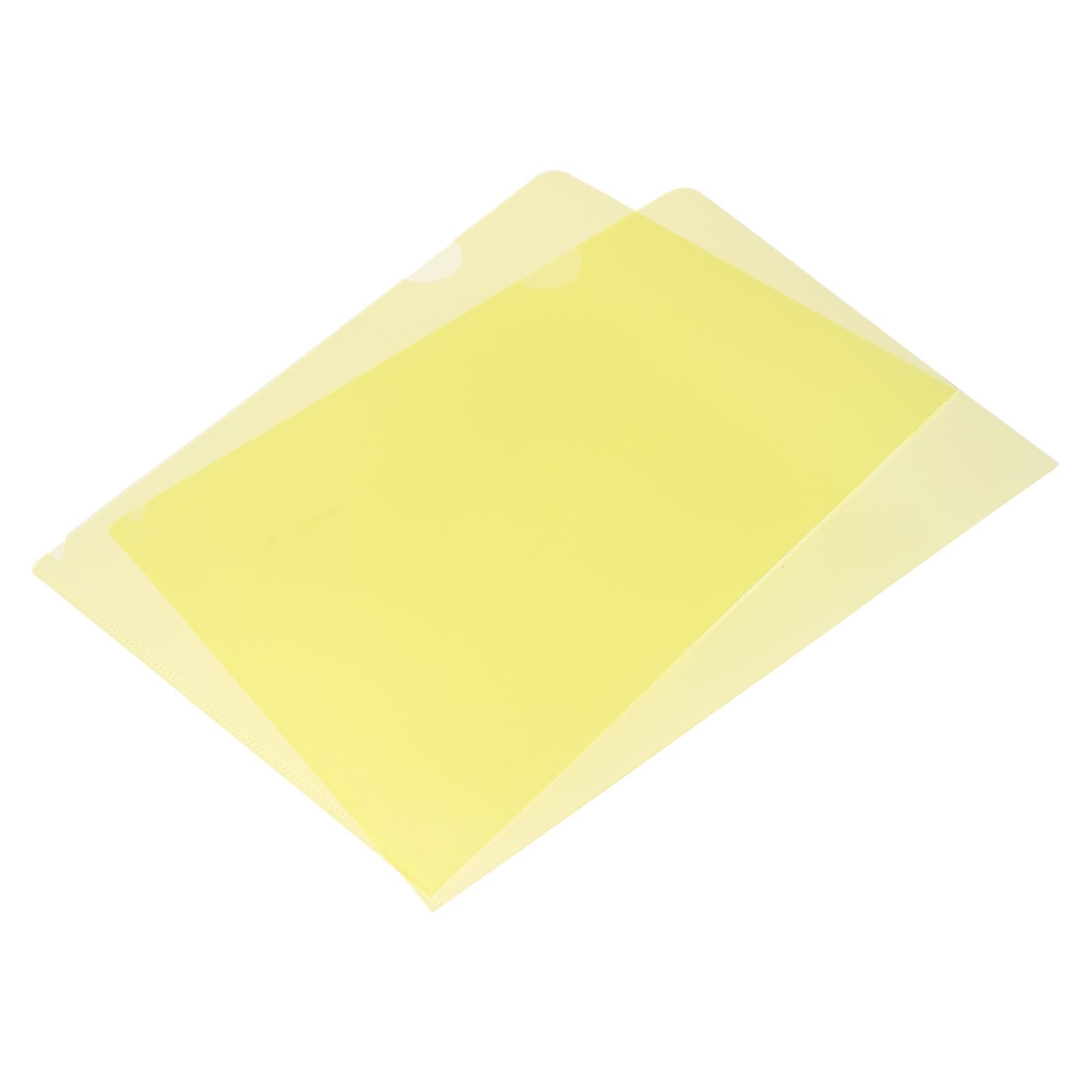 YOKIVE 12 Pack L Type Folder, A4 Size Clear Project Pockets, Yellow