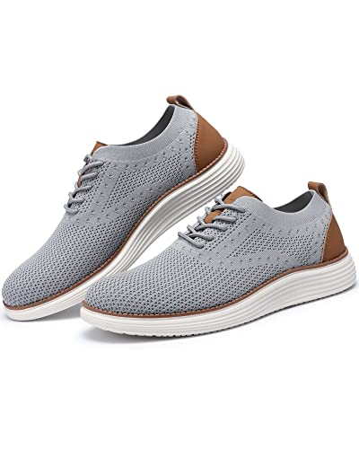 Image of VILOCY Men's Casual Dress Sneakers Lace-Up Oxfords Business Mesh Breathable Walking Shoes Tennis Comfortable