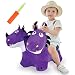 iPlay, iLearn Two-Headed Hopping Dragon Toys, Inflatable Bouncy Horse W/ Plush Cover & Pump, Indoor n Outdoor Animal Hopper, Jumping Riding Gift for 18 Months, 2 3 4 Year Old Toddler Kids Boys Girls