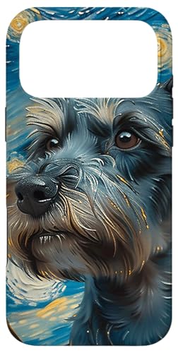 ミニチュア・シュナウザー・ゴッホスタイルのグラフィック。 スマホケース iPhone 17 Pro Max 用