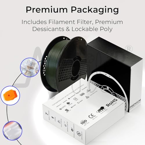 Image of NFIL3D 1KG Net Rpla Army Green 3D Printer Filament | Filaments for 3D Printer| 1.75mm| Accuracy - + /- 0.015mm | 1000g 3D Filament, 250g Spool & 350g Packaging Weight (Total Weight 1.6KG)