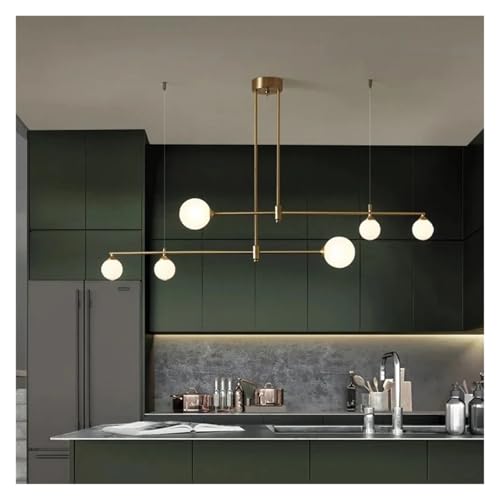 Lustre LED cuivre design moderne pour illuminer un salon sombre