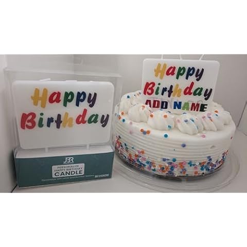 Personalize with Unique Multi Color Happy Birthday Candle Cake Topper JBR Industries Cover
