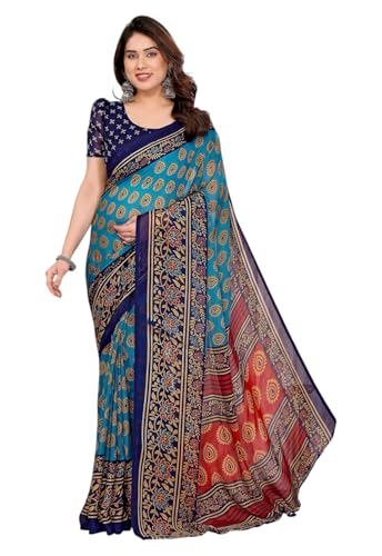 Image of Yashika Women's Georgette Saree with Blouse Piece for Traditional Ethinic Wear Sari
