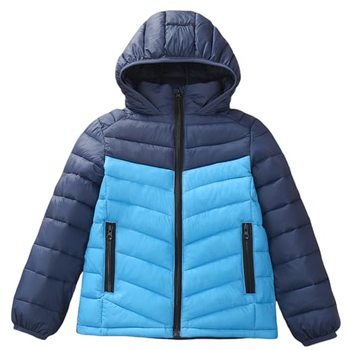 Image of Boys Girls Toddlers Lightweight Hooded Puffer Jacket Kids Winter Coat Warm Comfy Outerwear