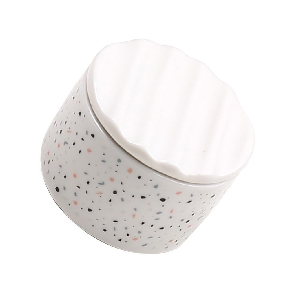View 1 of 1 Piece Nail Dappen Cup Ceramic Dappen Dish Round Nail Cup Nail Art Dappen Cup Nail Art Liquid Powder Dish Nail Dapping Dish Nail Dappen Dish Cup with Brush Holder Lid(White)