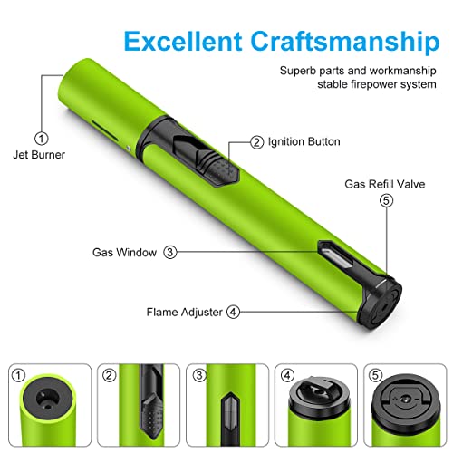 Torch Lighters, Butane Lighter, 2 Pack, Windproof Adjustable Jet Flame Torch Lighter, Butane Refillable Gas Torch Lighter For Candles, Grill, Bbq, Fireplaces, Camping (Butane Not Included) #TOP1