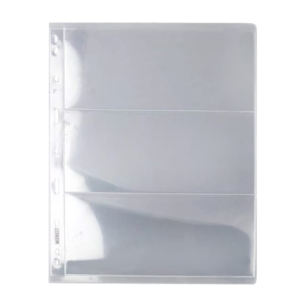 3 bolsillos para colección de dinero, páginas, 10 hojas para sellos de dinero, fundas para álbumes de libros de colección de divisas para carpeta estándar de coleccionista de monedas de 9 agujeros