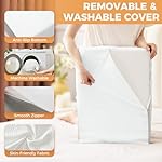 BIEEZZK Leg Pillow Elevation Blood Circulation, Leg Elevating Pillows for After Surgery, Sleeping, Memory Foam Wedge Pillow for Legs Swelling, Foot Knee Pillow for Back Pain, 23.6×16.8×8in, White/Grey - Image 5