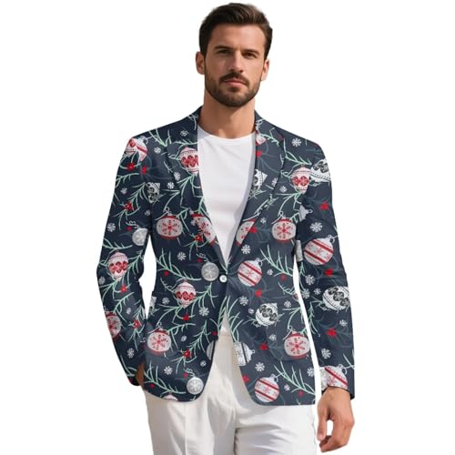 INSTANTARTS Mens Casual Blazer Lined Collar Men Blazer Jacket Casual Lightweight One Button Daily Blazers Fashion